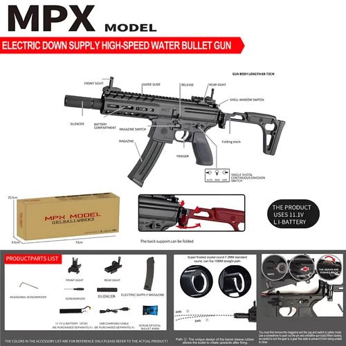 GEL TOY NATION Bohan MPX Electric Blowback Submachine Gel Blaster US - STOCK - Gel Toy Nation - gel blaster splatter blaster orbie gun