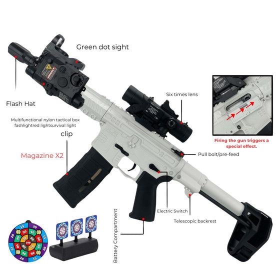 GEL TOY NATION SLR GEL BLASTER WHITE US STOCK - Gel Toy Nation - 