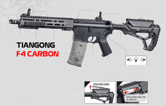 GEL TOY NATION TG Defense F4 V2 Carbon Fiber Gel Blaster - Gel Toy Nation - 