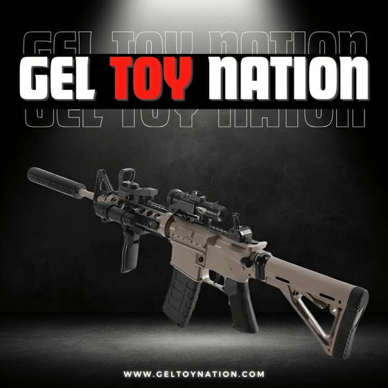 GEL TOY NATION TG HK416 Electric Tan Gel Ball Blaster with Full Accessories - Gel Toy Nation - 