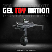  GEL TOY NATION Uzi Gel Ball Blaster with Rotary Drum BLACK - Gel Toy Nation - gel blaster splatter blaster orbie gun