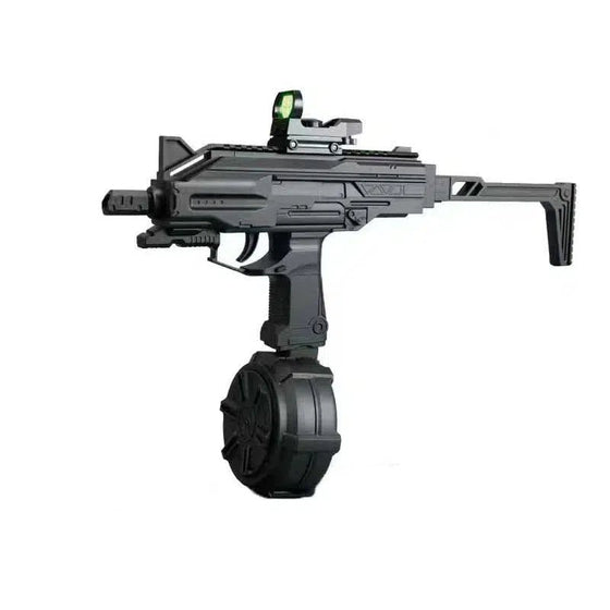 GEL TOY NATION Uzi Gel Ball Blaster with Rotary Drum BLACK - Gel Toy Nation - gel blaster splatter blaster orbie gun