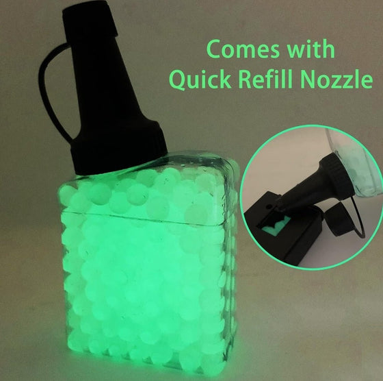 Glow in The Dark Gel Ball Beads, 4 Bottles 7mm - 8mm Fluorescence Green Gel Water Luminous Beads Balls - Gel Toy Nation - 