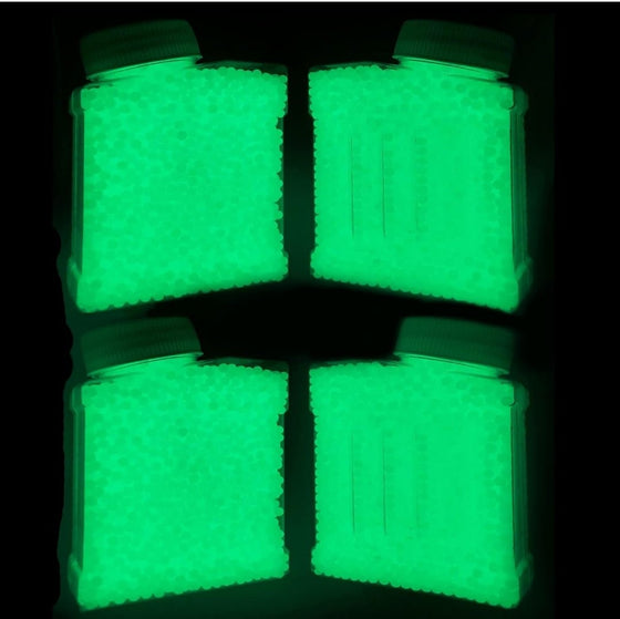 Glow in The Dark Gel Ball Beads, 4 Bottles 7mm - 8mm Fluorescence Green Gel Water Luminous Beads Balls - Gel Toy Nation - 